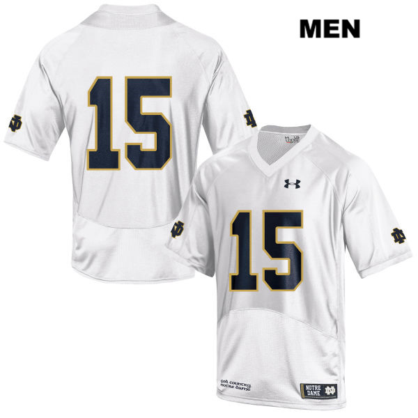 Men's NCAA Notre Dame Fighting Irish #15 D.J. Morgan Stitched College Under Armour Authentic White No Name Football Jersey XJ10I62XY